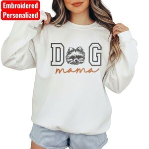 Dog Mom  Sweatshirt Embroidered Dog Mama Sweatshirt S M L XL personalized
